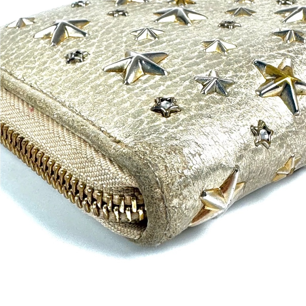 JIMMY CHOO Long Wallet Gold Leather Filipa Authentic - Picture 7 of 10